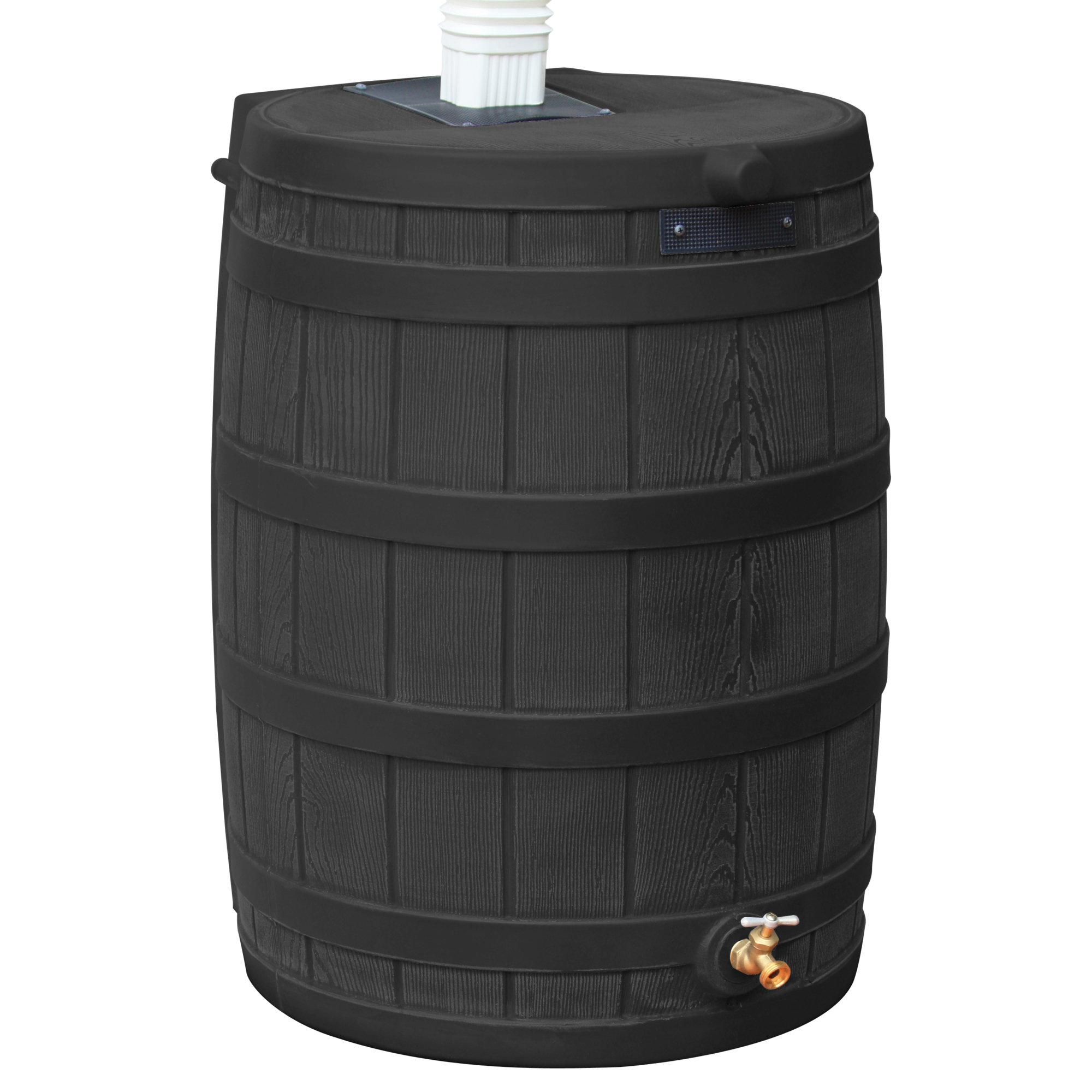 Good Ideas Rain Wizard Rain Barrel — 40 Gallon, Faux Oak, Black, Model# RW40-BLK